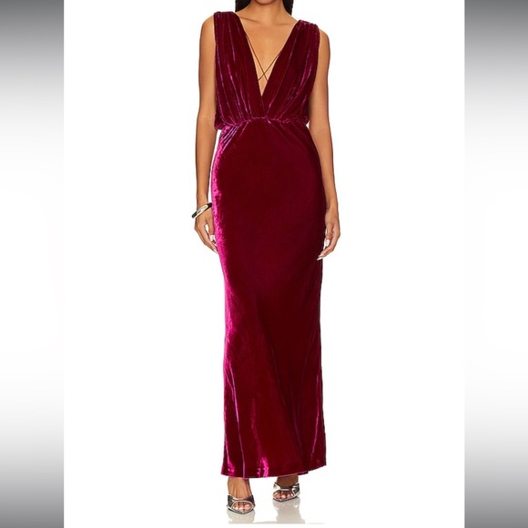 Mes Demoiselles magenta velvet dress. size 4. NWT. - Picture 1 of 11